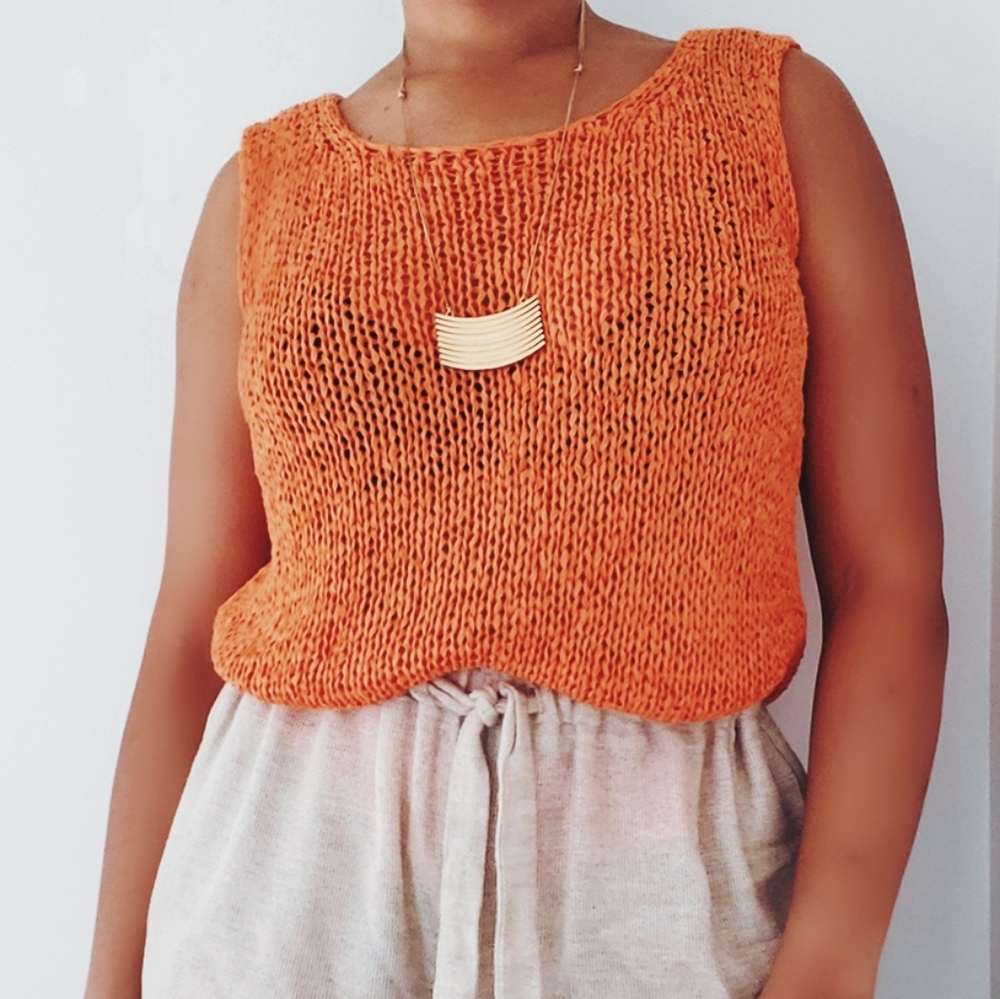 Fred David Knitted Oversize Tank Sz. L - Picture 2 of 5